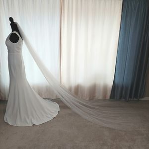 White Tulle Cathedral Veil with Comb